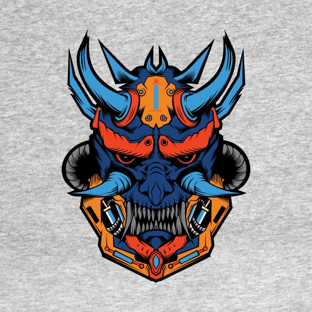 Angry Samurai Mecha Head by blackdesain99